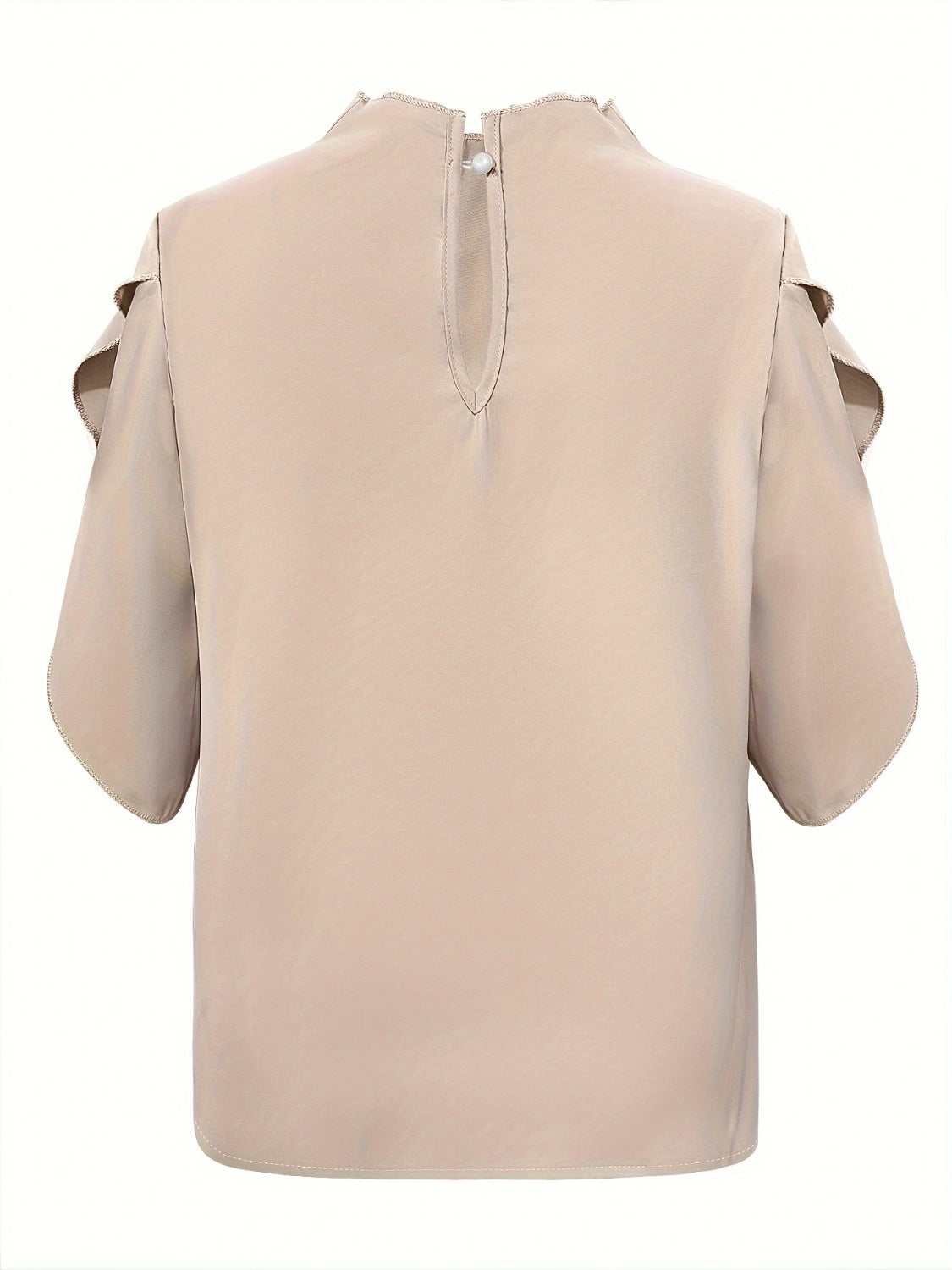 Ruched Mock Neck Half Sleeve Blouse Blouses & Shirts JT's Designer Fashion