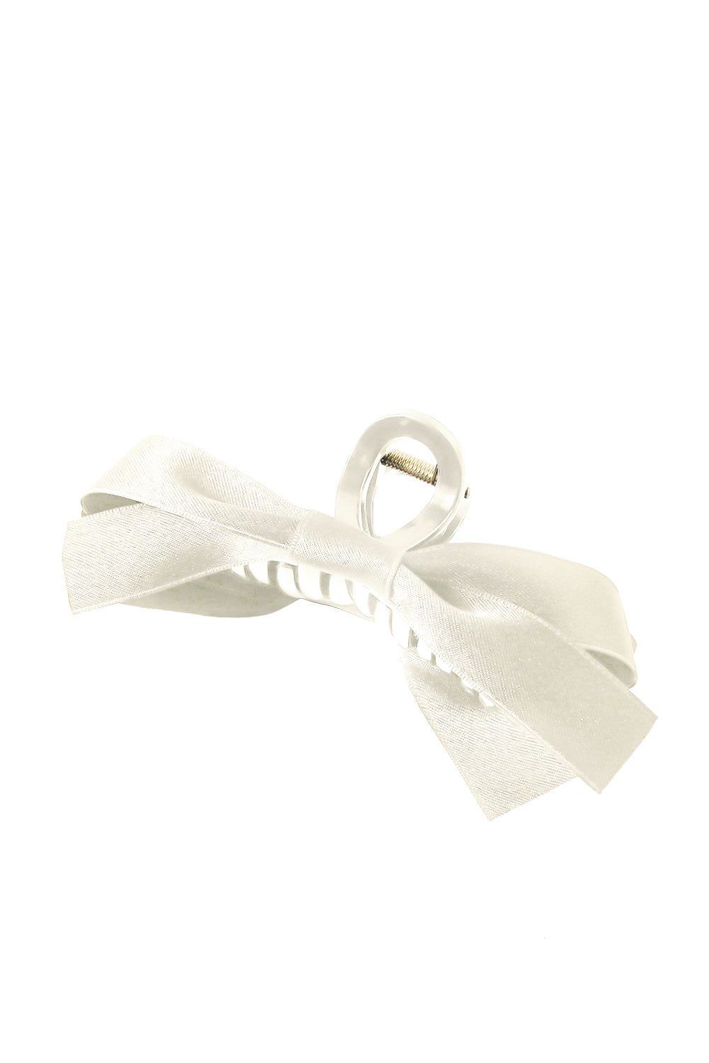 White Bow Decor Large Hair Claw Clip Jewelry JT's Designer Fashion