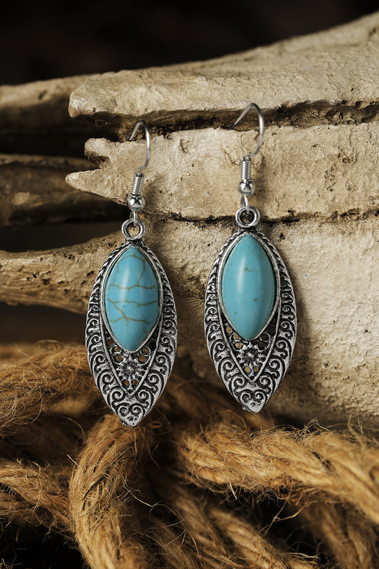 Silver Vintage Turquoise Boho Arabesque Earring Jewelry JT's Designer Fashion
