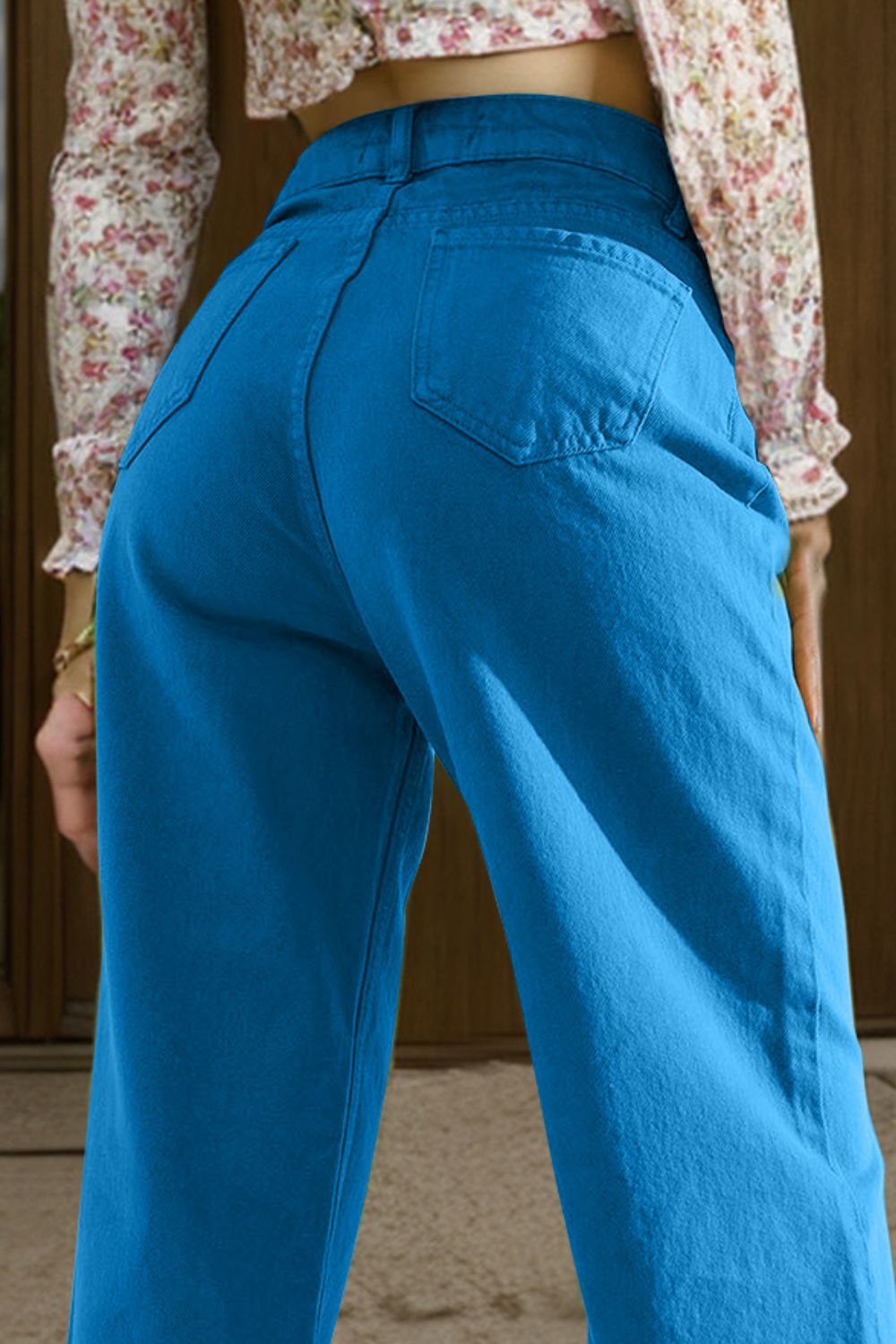 Wide Leg Jeans with Pockets Jeans JT's Designer Fashion