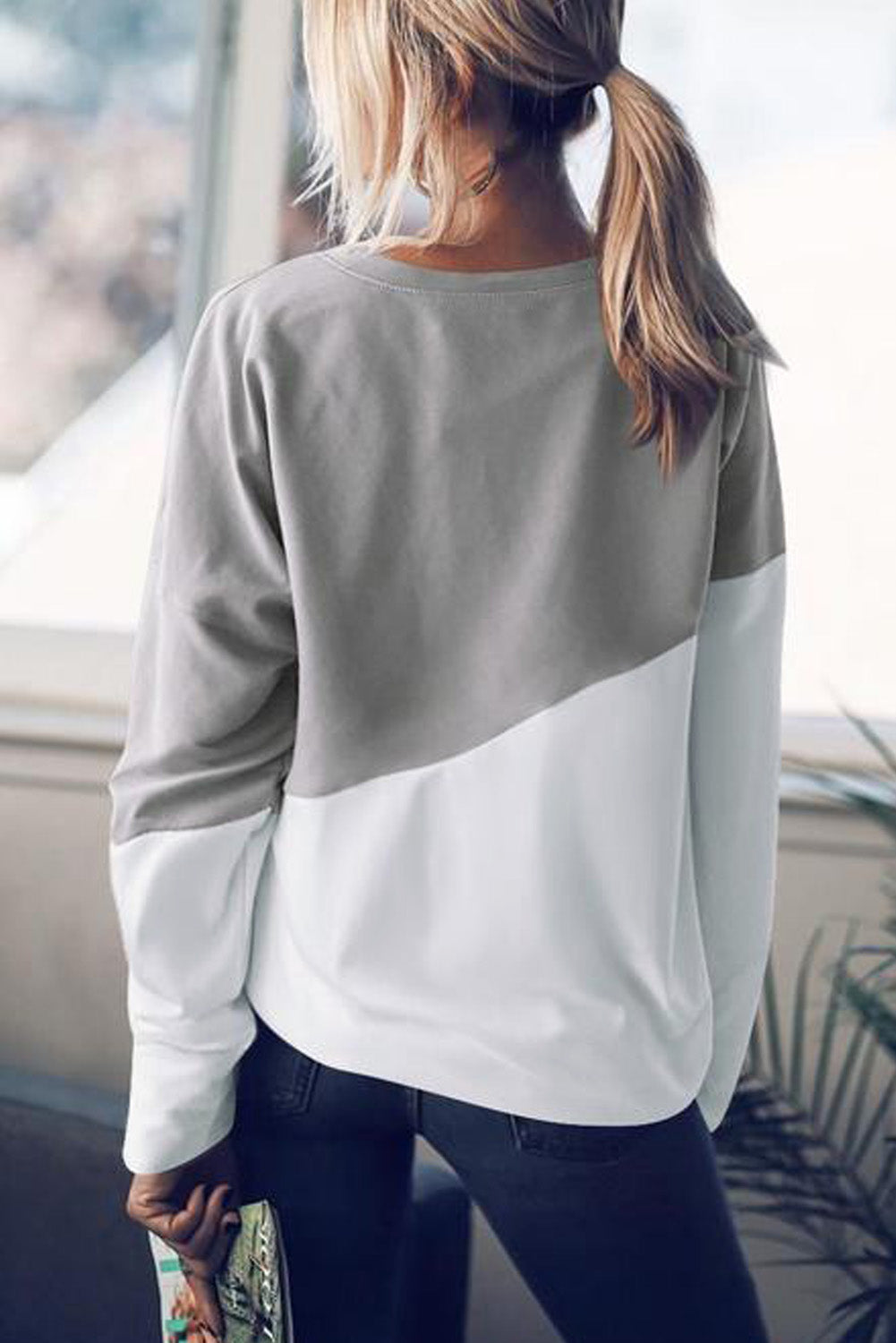 Patchwork Dropped Shoulder Sweatshirt Sweatshirts & Hoodies JT's Designer Fashion