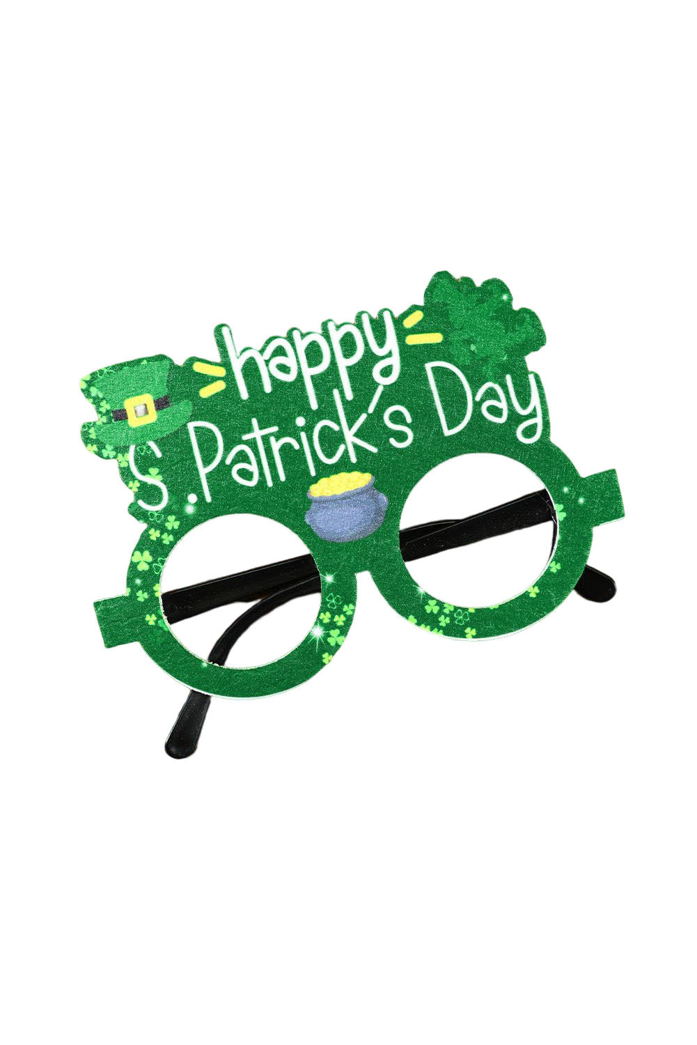Green St. Patricks Day Clover Glasses Frame Other Accessories JT's Designer Fashion