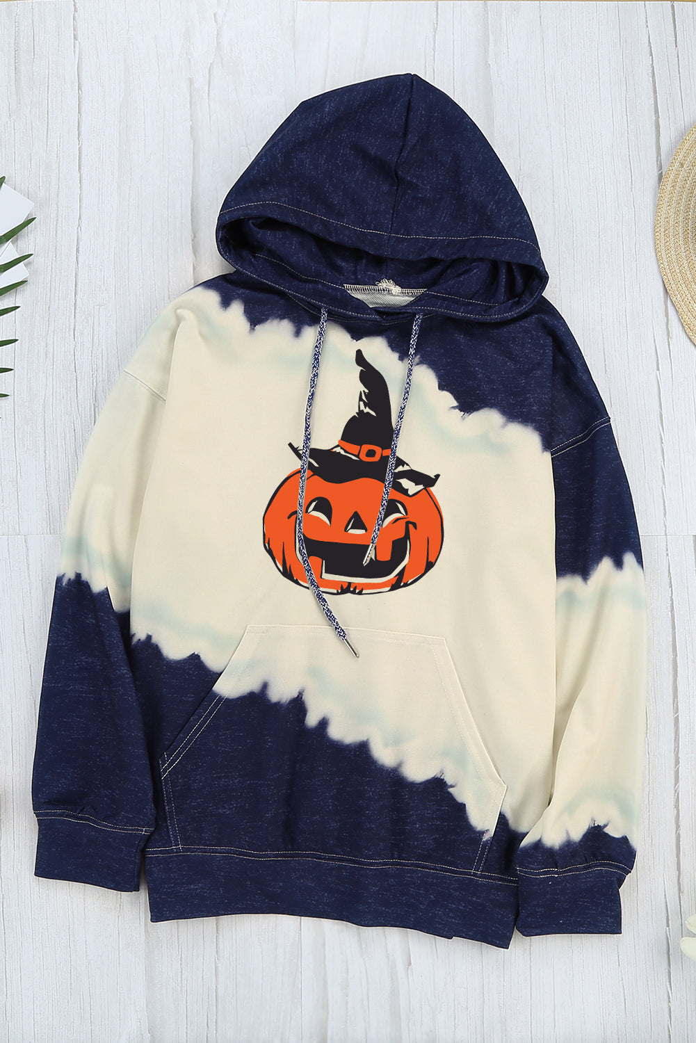 Blue Halloween Pumpkin Tie Dye Hoodies Graphic Sweatshirts JT's Designer Fashion