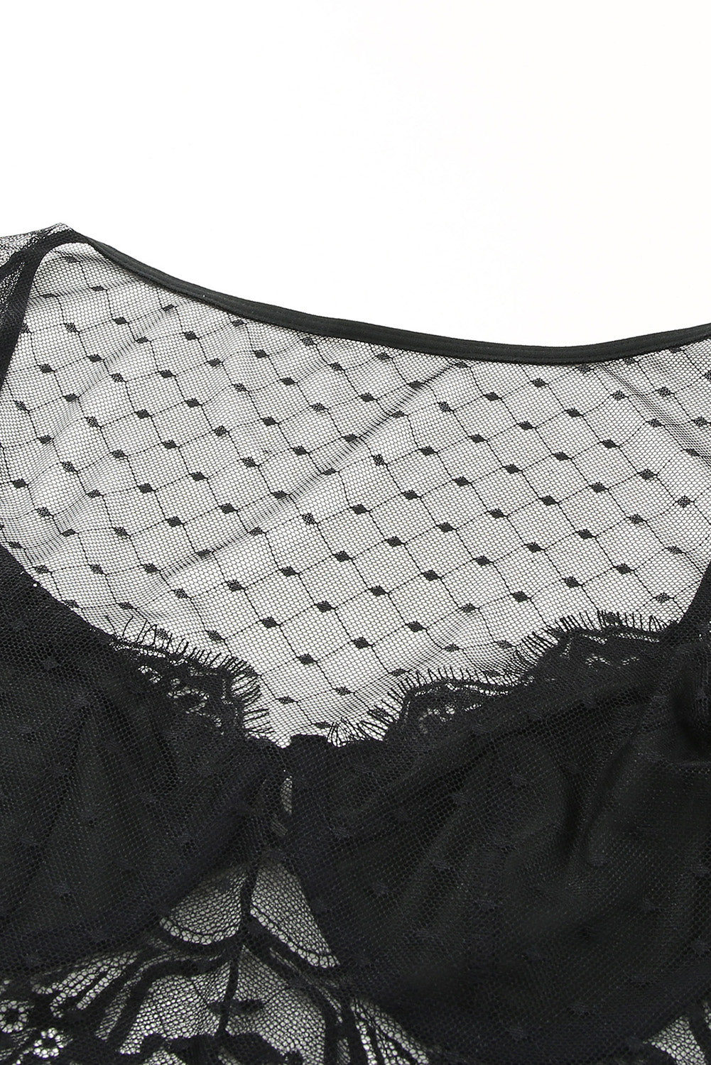 Black Long Sleeve Mesh Lace Bralette Bodysuit Bodysuits JT's Designer Fashion