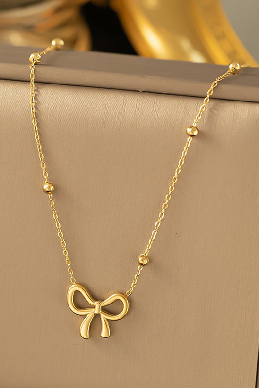Gold Bowknot Pendant Choker Necklace Jewelry JT's Designer Fashion