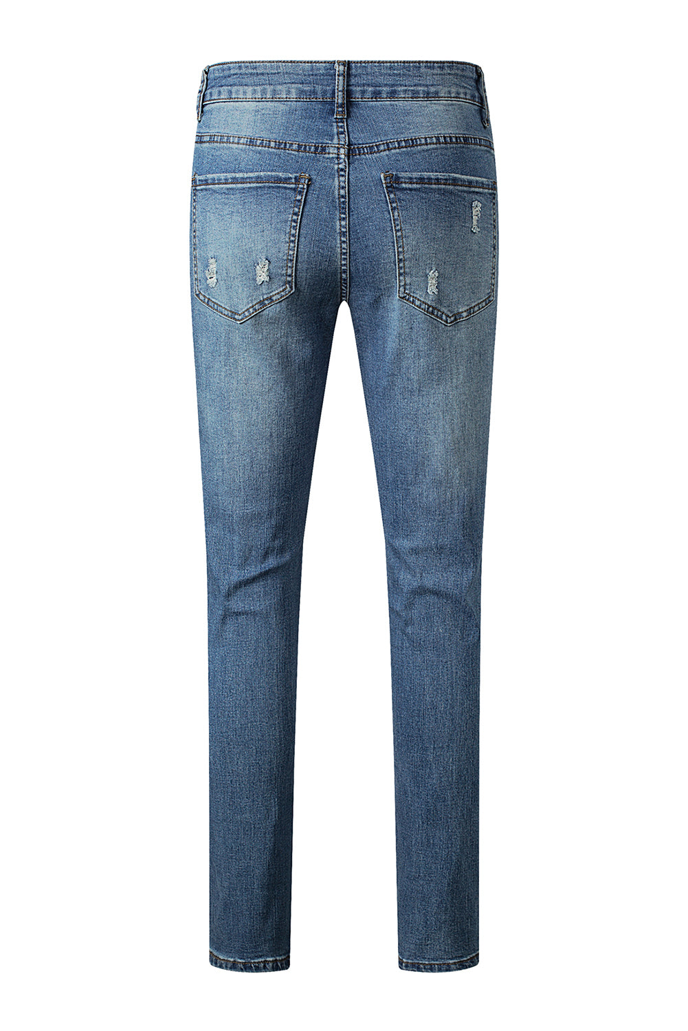 Sky Blue Valentines Day Heart Patchwork Jeans Graphic Pants JT's Designer Fashion