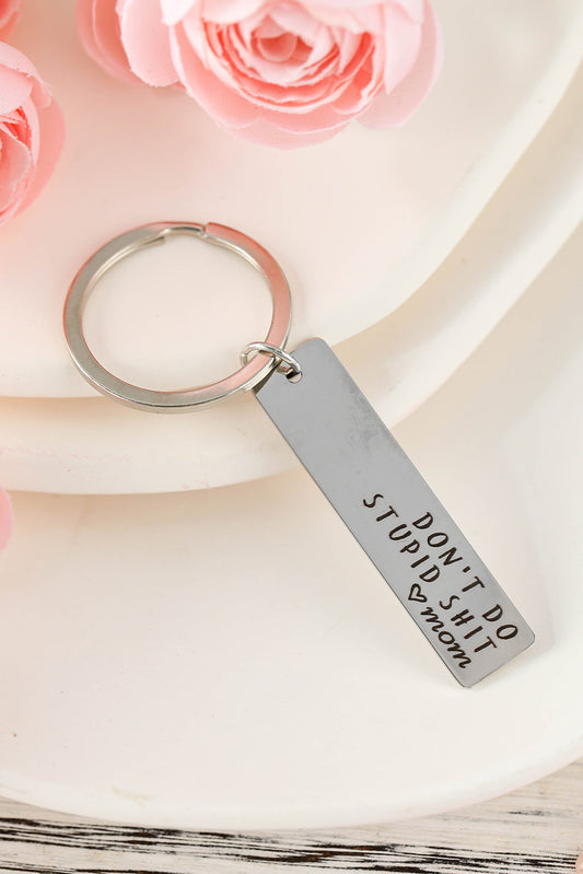 Silvery Mom Heart Shape Slogan Lettering Key Chain Other Accessories JT's Designer Fashion