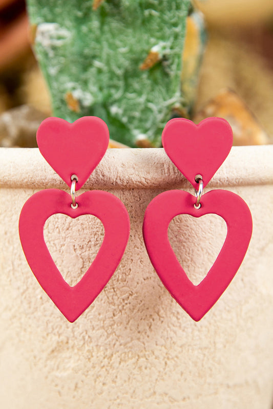 Rose Valentine's Heart Shape Earrings Jewelry JT's Designer Fashion