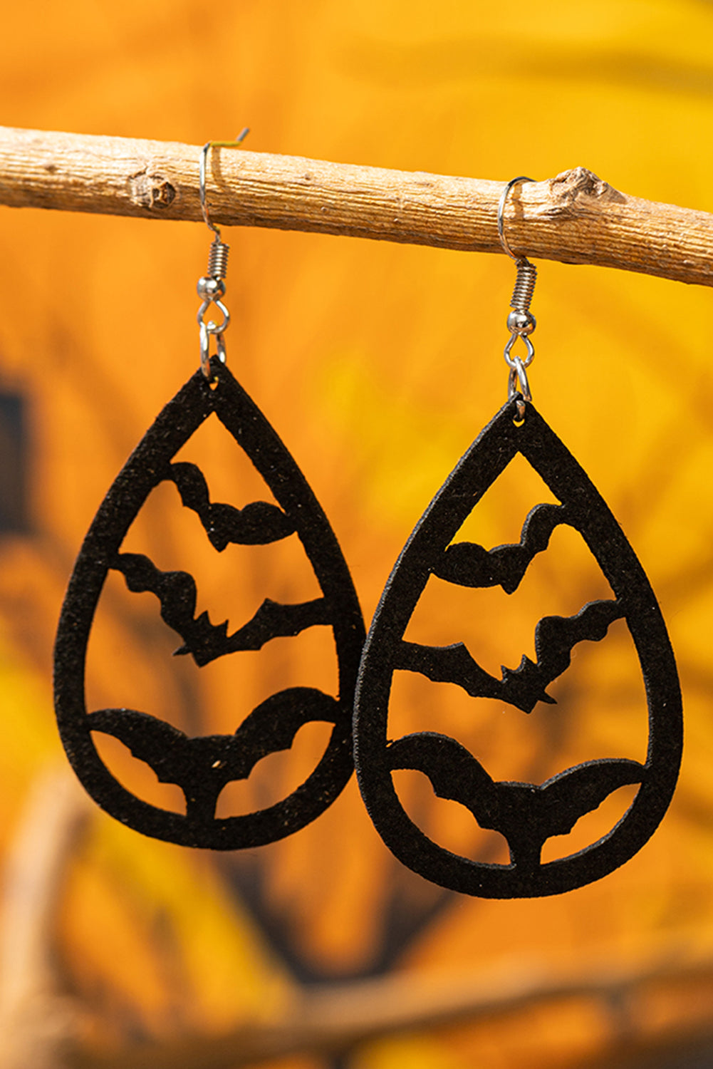 Halloween Bat Wings Water Drop Hollow Earrings Jewelry JT's Designer Fashion