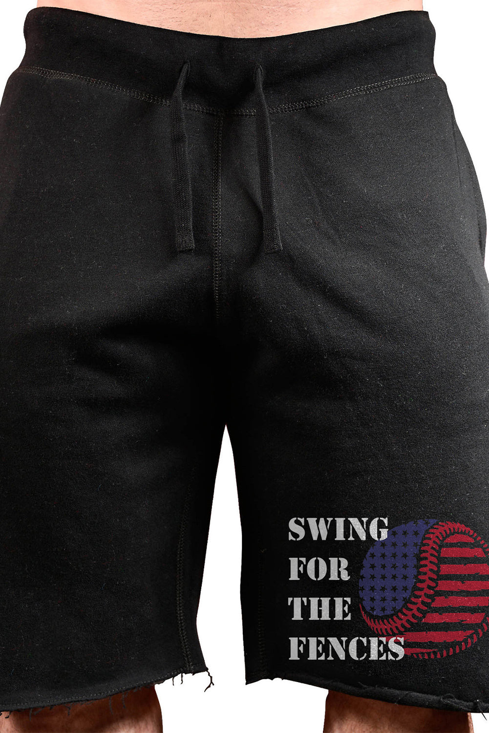 Black Swing For The Fences Baseball Print Men's Shorts Men's Tops JT's Designer Fashion