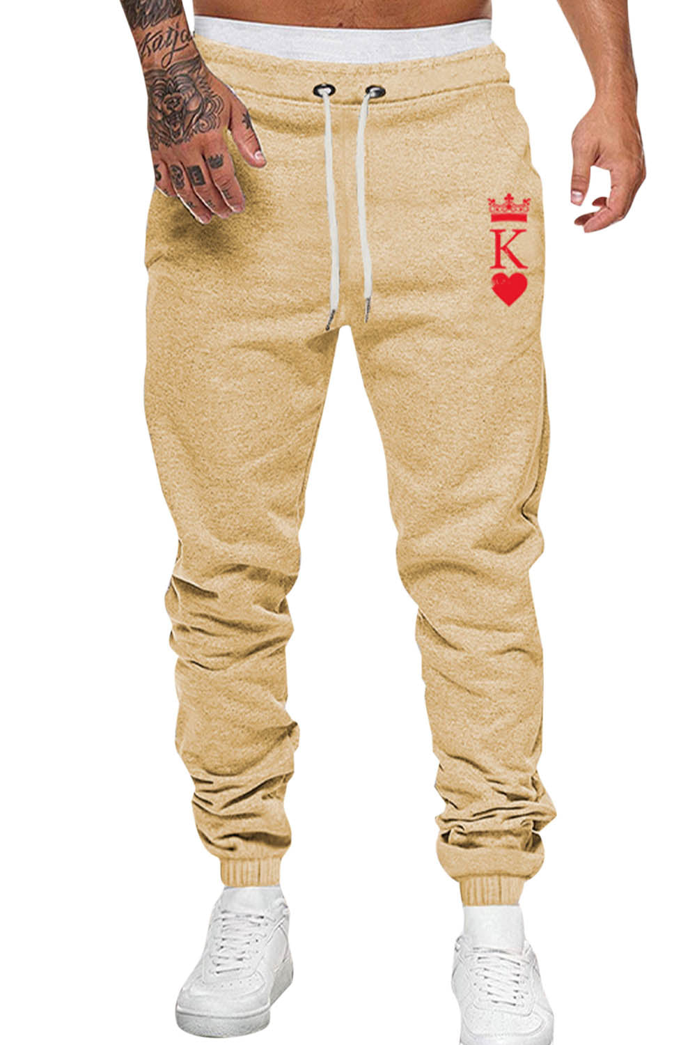 Apricot Crown K Heart Graphic Men Sweatpants Men's Pants JT's Designer Fashion