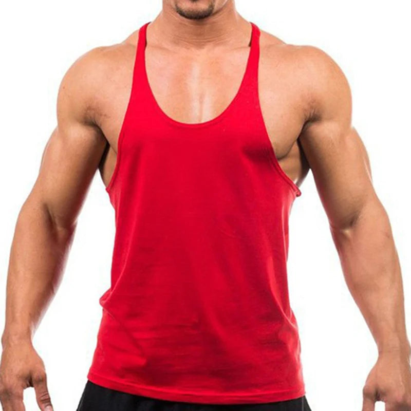Mens Cotton Bodybuilding Gym Tank Top red Men's Tops JT's Designer Fashion