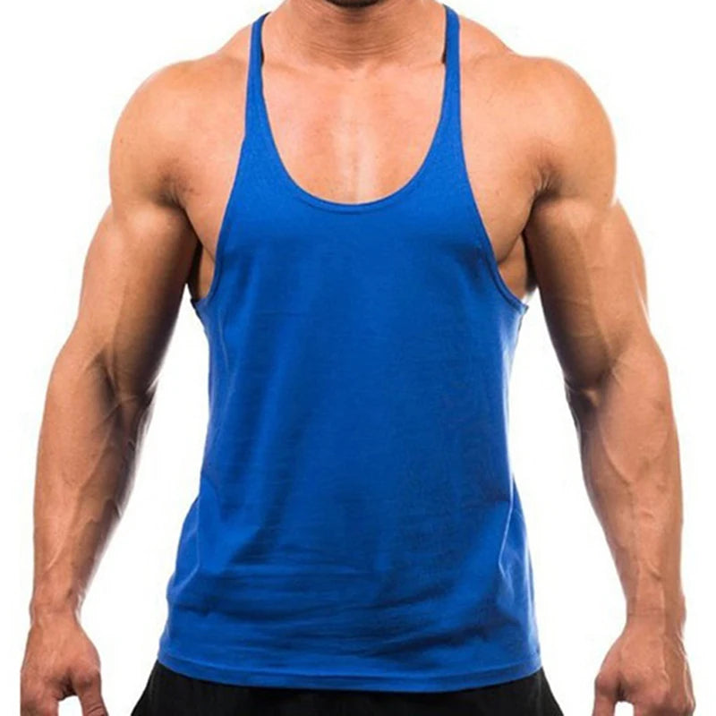 Mens Cotton Bodybuilding Gym Tank Top Royal blue Men's Tops JT's Designer Fashion