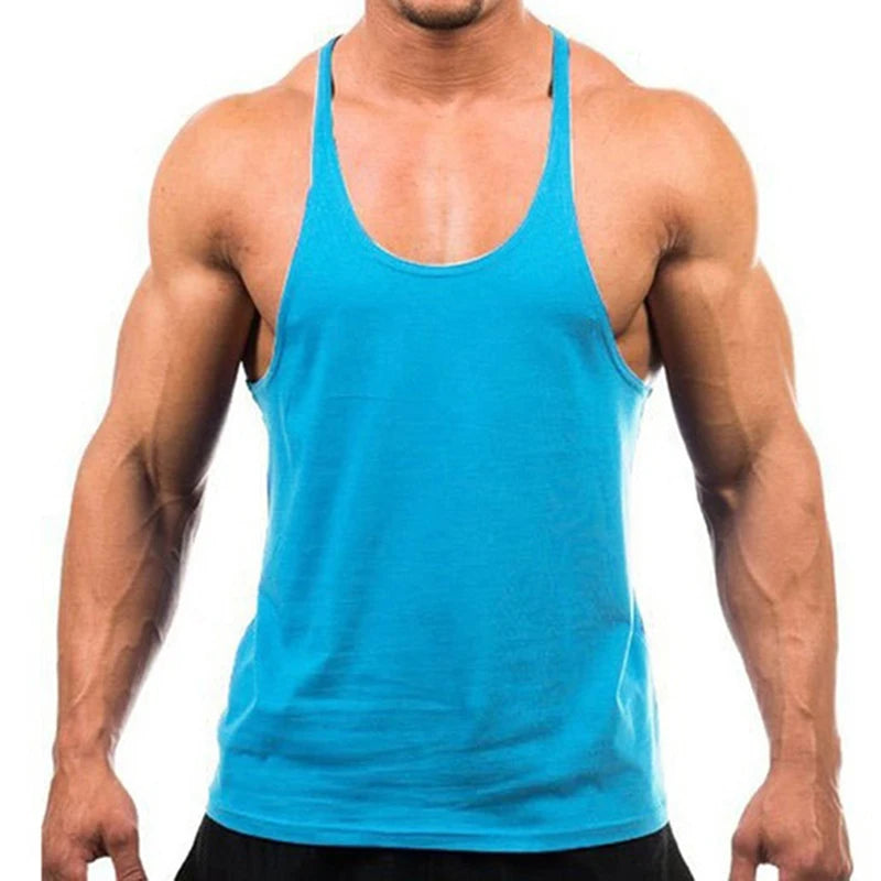 Mens Cotton Bodybuilding Gym Tank Top light blue Men's Tops JT's Designer Fashion