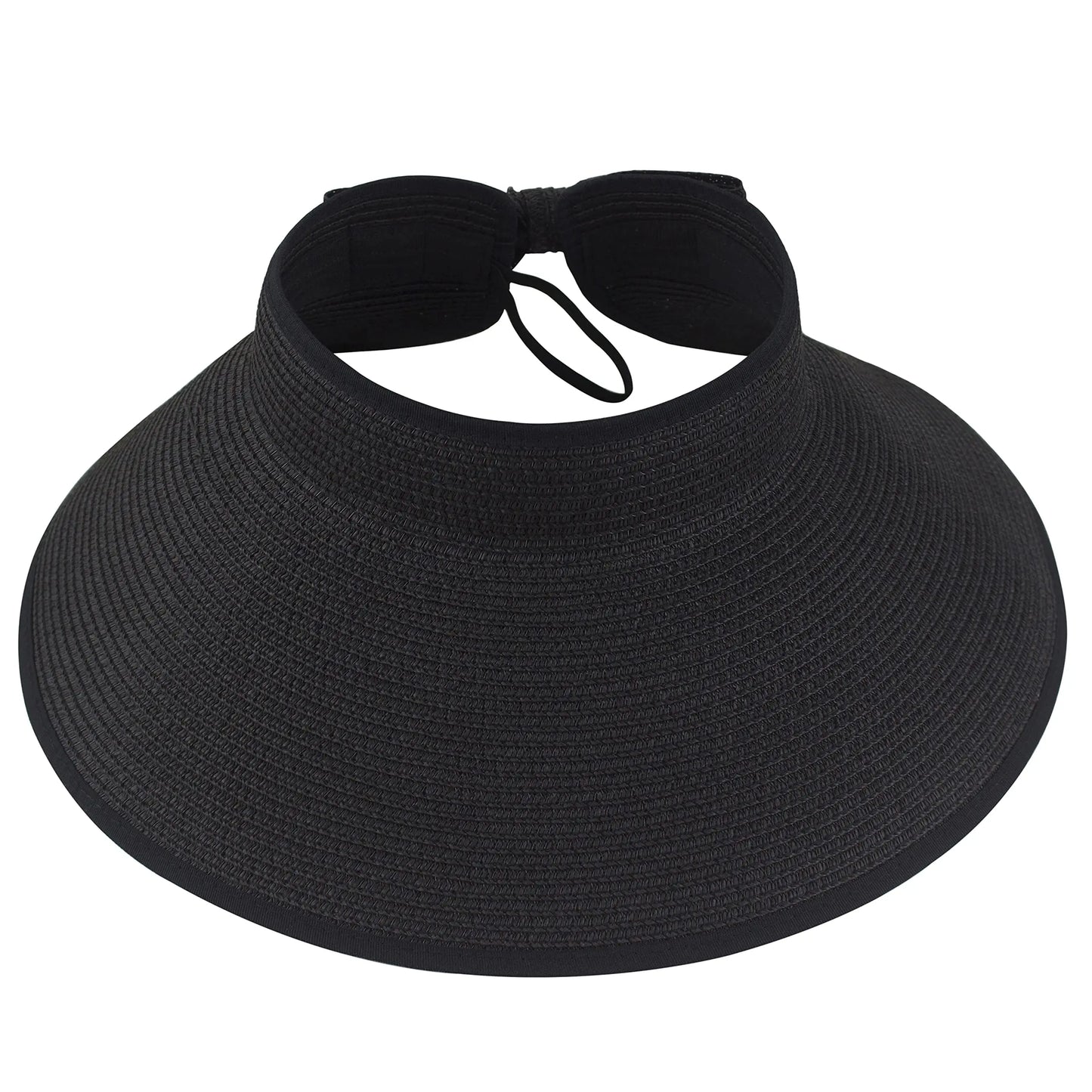 Womens Beach Roll Up Sun Visor Wide Brim Straw Hat 1 Hats & Caps JT's Designer Fashion