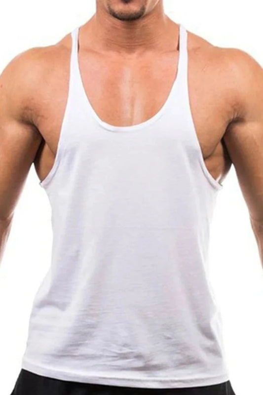 Mens Cotton Bodybuilding Gym Tank Top white Men's Tops JT's Designer Fashion