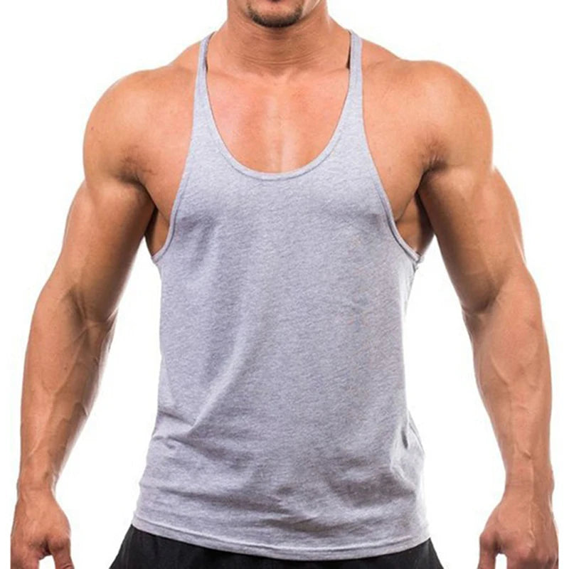 Mens Cotton Bodybuilding Gym Tank Top gray Men's Tops JT's Designer Fashion