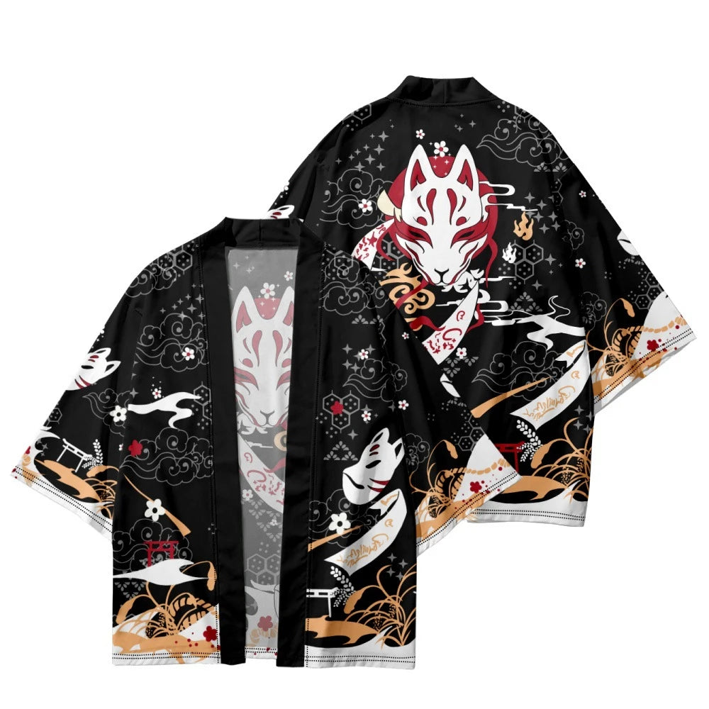 Mens Japanese-Inspired Kimono Black Kimonos JT's Designer Fashion