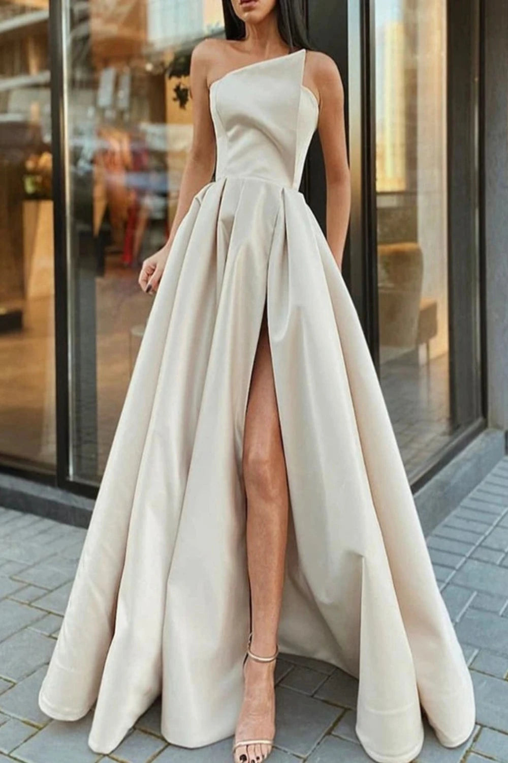 Women Sexy Off Shoulder Elegant High Split Long Gown Evening Dresses JT's Designer Fashion