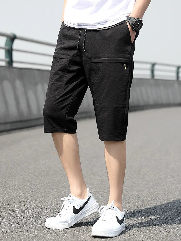 Plus Size Summer Calf-Length Men's Shorts Black Men's Pants JT's Designer Fashion