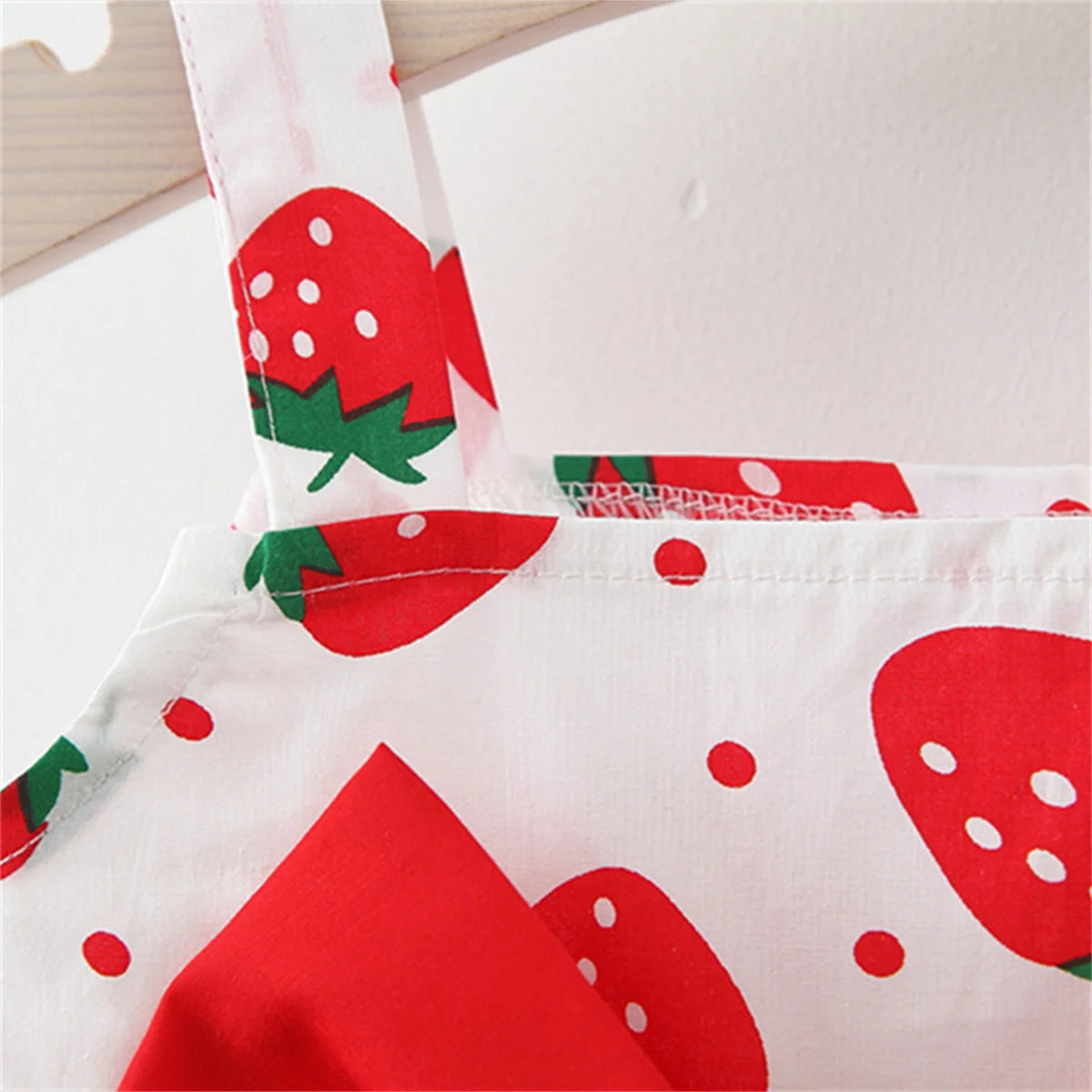 Babies Casual Dress Strawberry Print Chest Bow with hat Baby JT's Designer Fashion