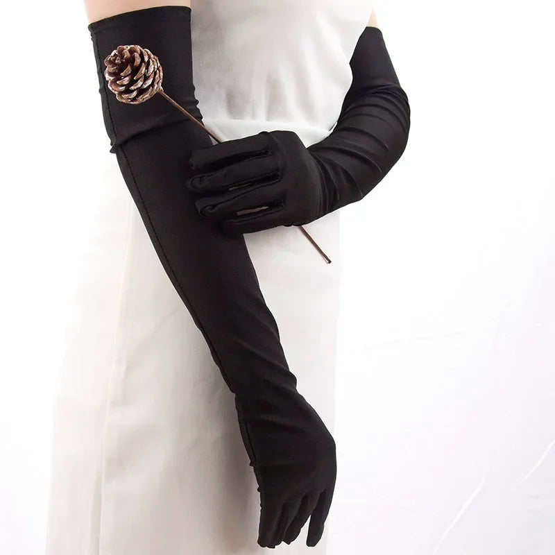 Classic Women Opera/Elbow Stretch Satin Long Gloves Other Accessories JT's Designer Fashion