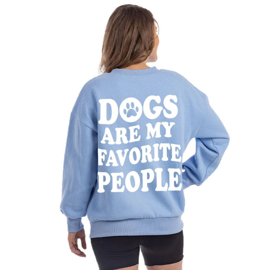 Dog Mom Graphic Sweatshirt Sky Blue Graphic Sweatshirts JT's Designer Fashion