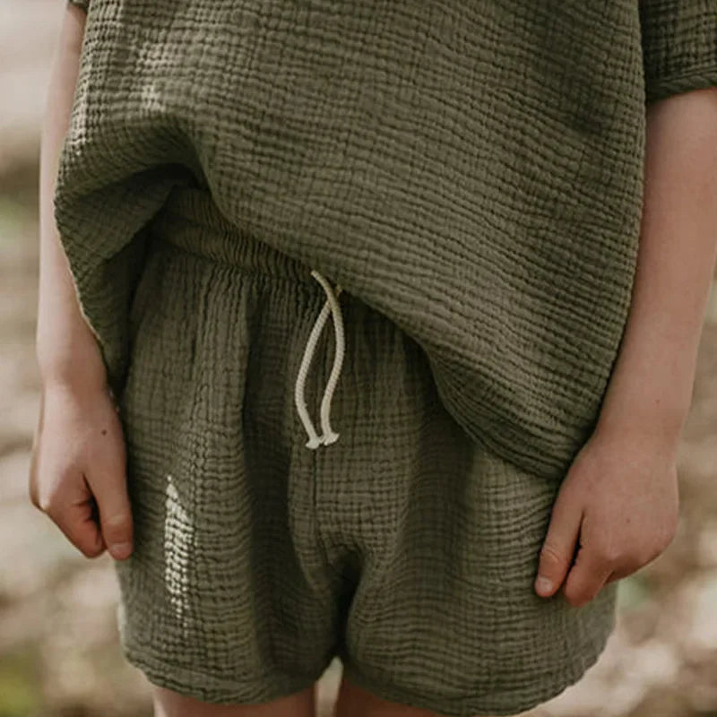 Summer Girls Muslin Cotton Shirt and Shorts Set for Kids Kids Sets JT's Designer Fashion