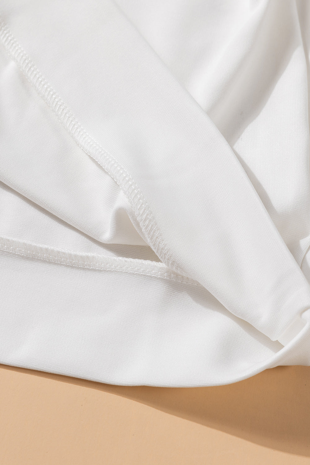 White Crewneck Long Sleeve Belted Casual Mini Dress Mini Dresses JT's Designer Fashion