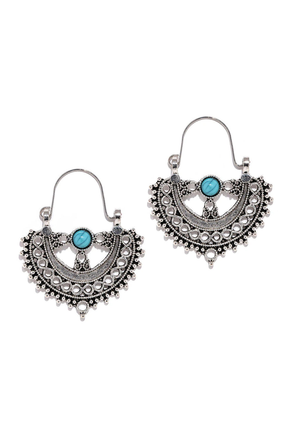 Silver Boho Turquoise Dangle Earrings Jewelry JT's Designer Fashion