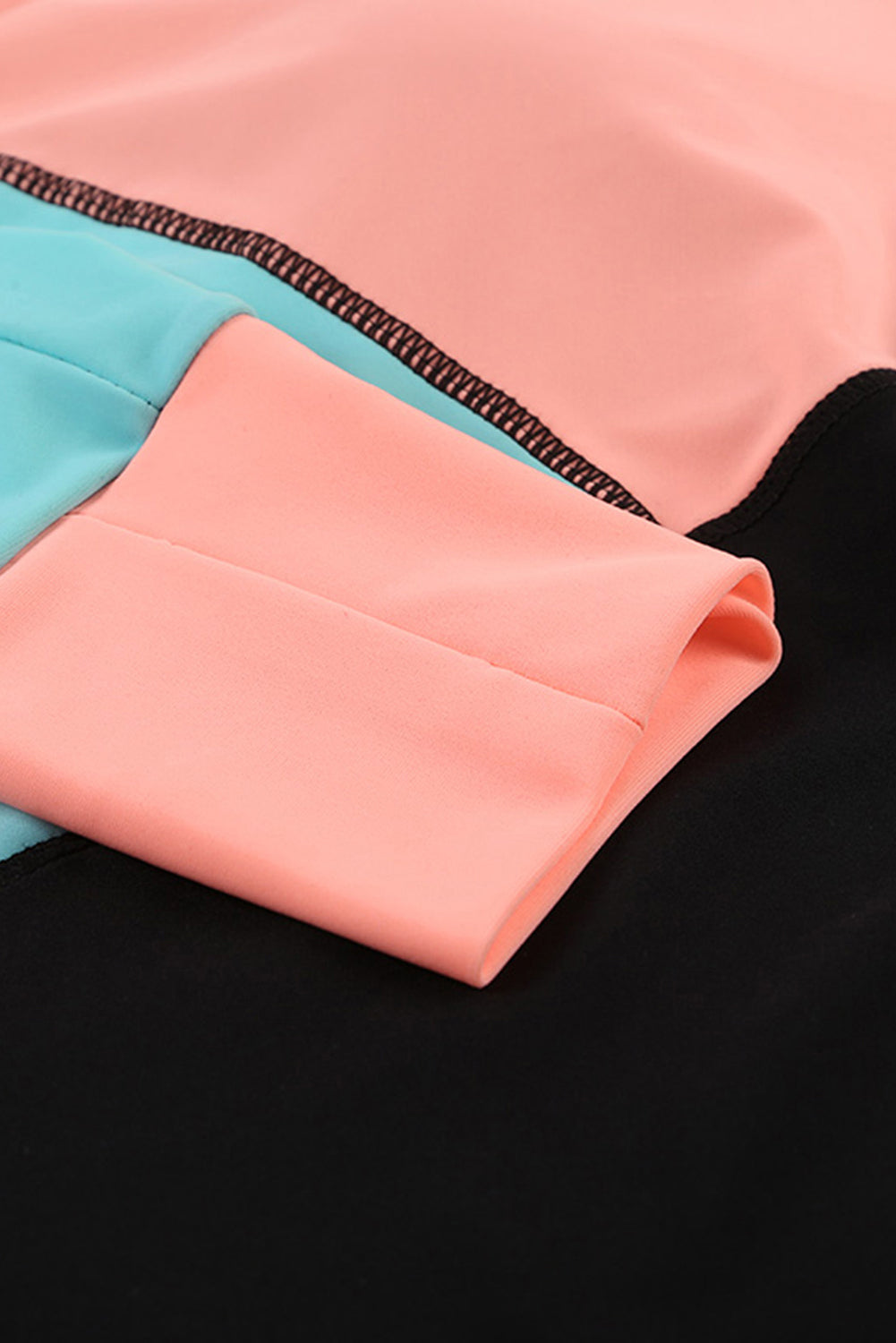 color Zip Up Neckline Color Block Rashguard Top Rash Guards JT's Designer Fashion