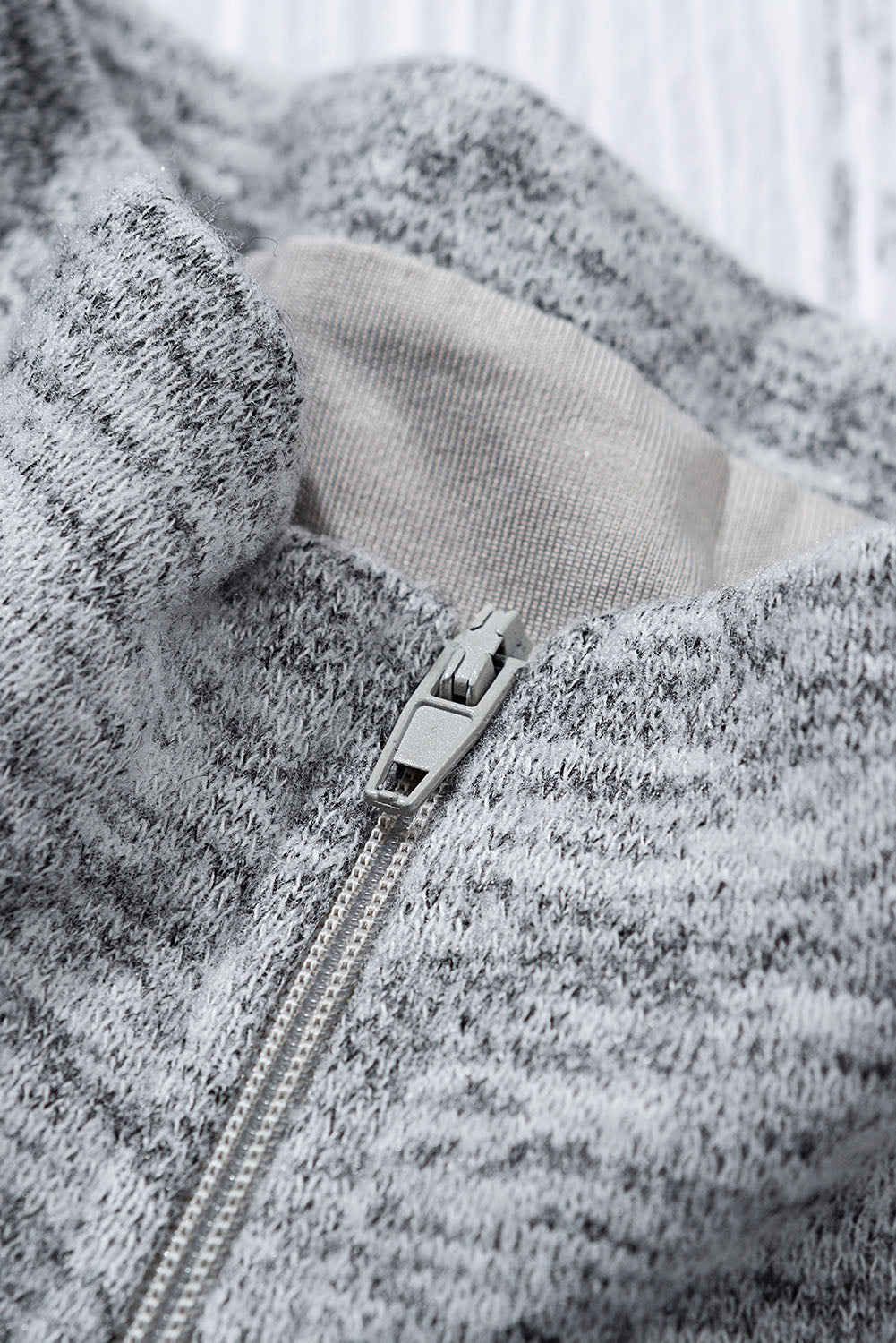 Gray Quarter Zip Pullover Sweatshirt Sweatshirts & Hoodies JT's Designer Fashion