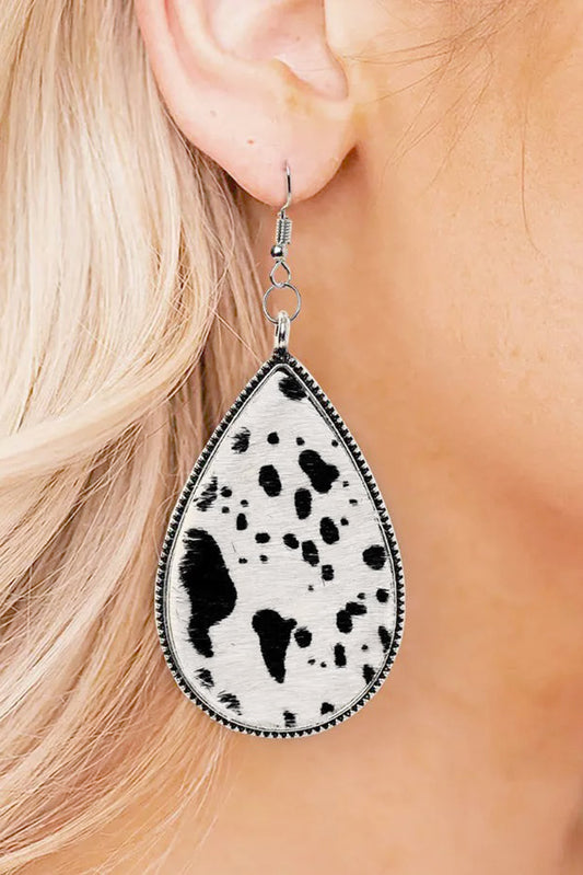 Cow Print Western Water Drop Earrings Jewelry JT's Designer Fashion