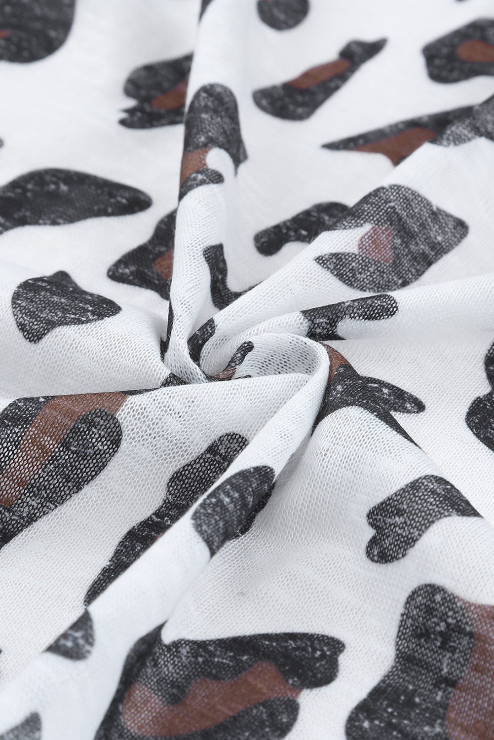 White Vintage Leopard Print Open Cardigan Sweaters & Cardigans JT's Designer Fashion