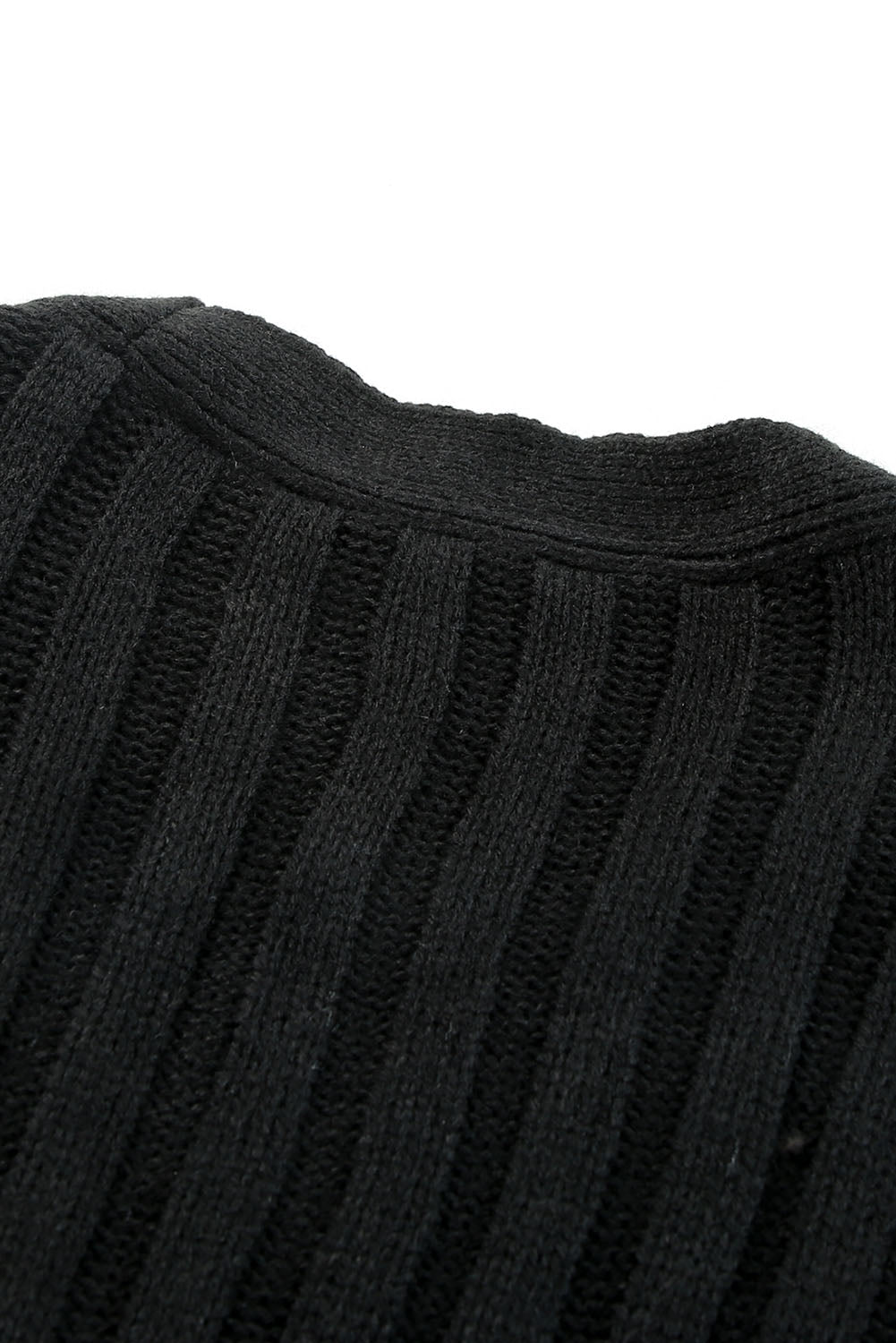 Black Colorblock Button Pocket Knit Cardigan Sweaters & Cardigans JT's Designer Fashion