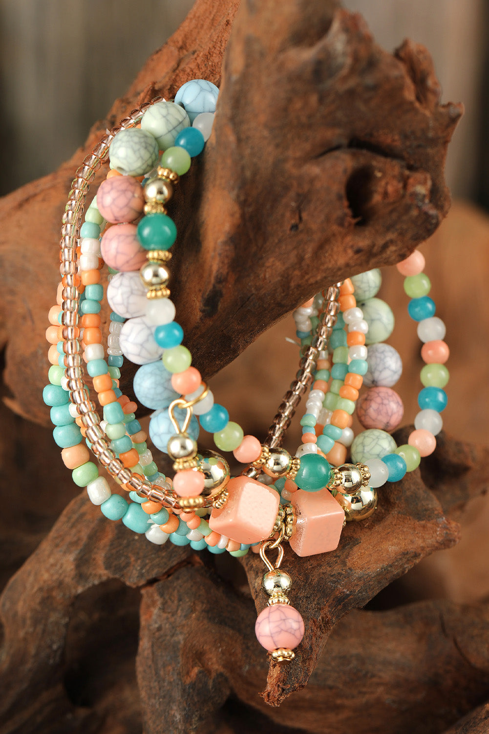 Multicolor Multi-layered Beaded Bracelet Set Jewelry JT's Designer Fashion