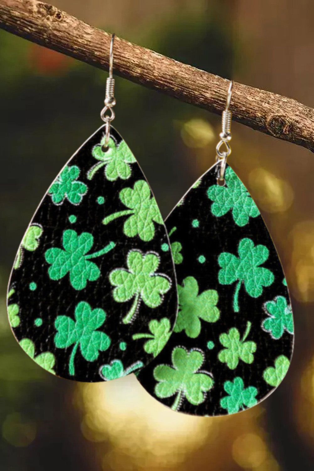 Green St. Patrick's Day Shamrock Earrings Jewelry JT's Designer Fashion