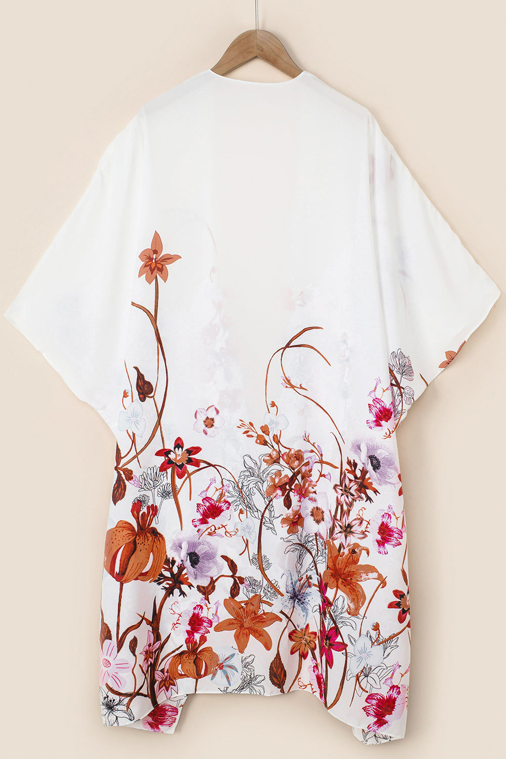 Multicolor Kimono Sleeve Floral Print Graceful Cover Up Kimonos JT's Designer Fashion