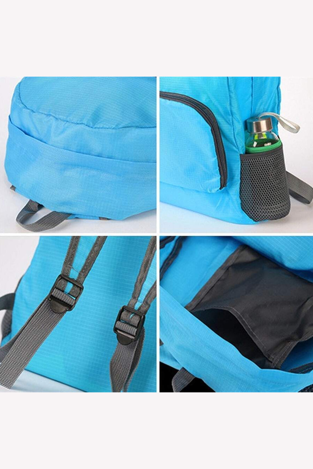 Light Blue Waterproof Ultra Light Foldable Backpack Backpacks JT's Designer Fashion