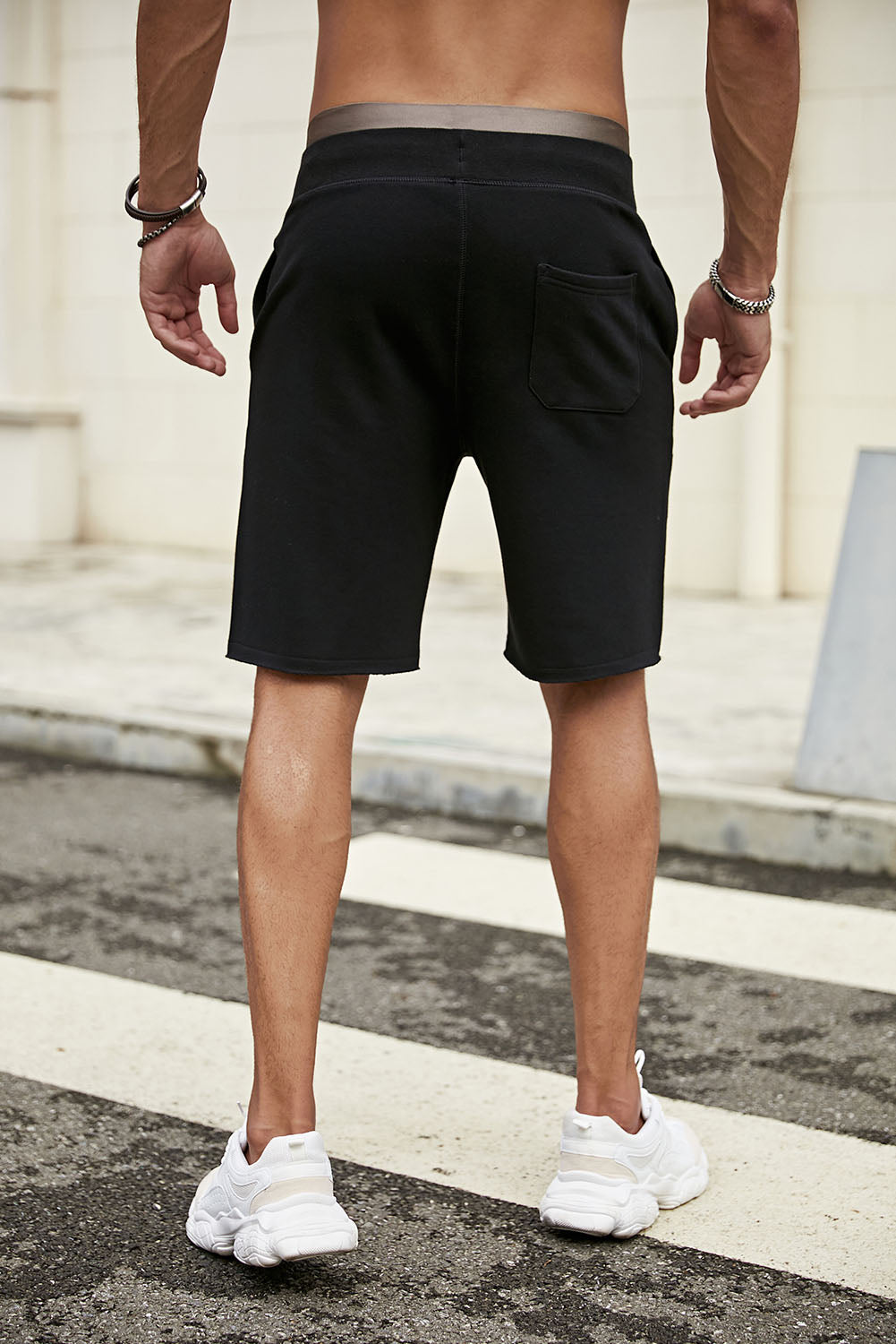 Black Skull Graphic Print Drawstring High Waist Men's Casual Shorts Men's Pants JT's Designer Fashion