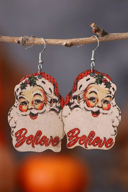 Red Christmas Santa Claus Dangle Earrings Jewelry JT's Designer Fashion