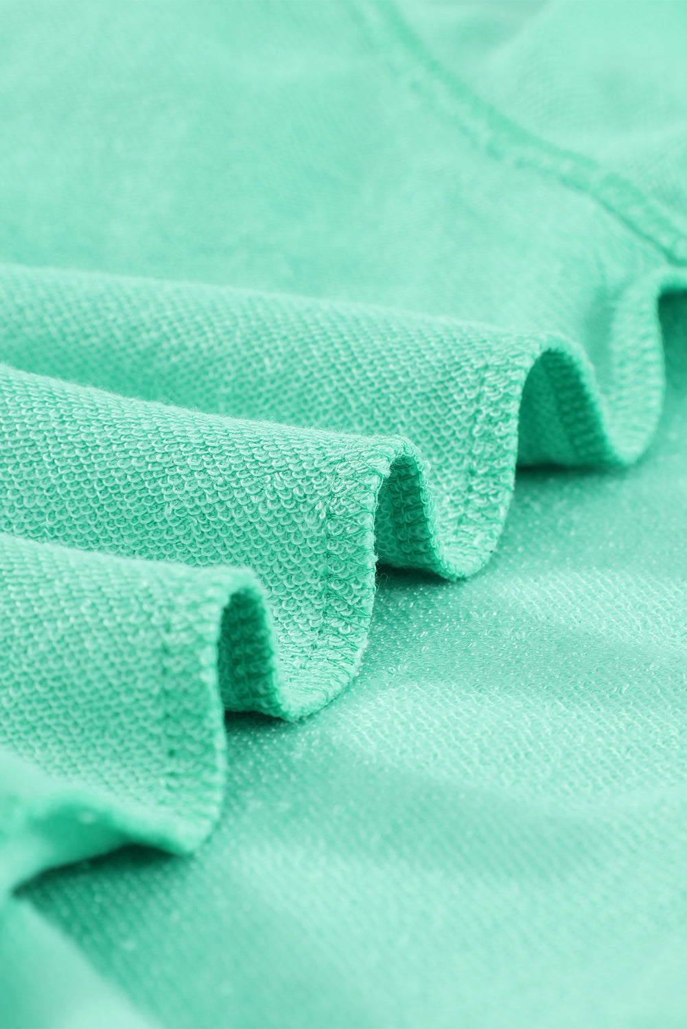 Green French Terry Cotton Blend Pullover Sweatshirt Sweatshirts & Hoodies JT's Designer Fashion