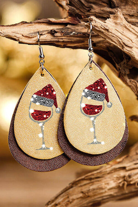 Graphic Print Christmas Water Drop Earrings Jewelry JT's Designer Fashion