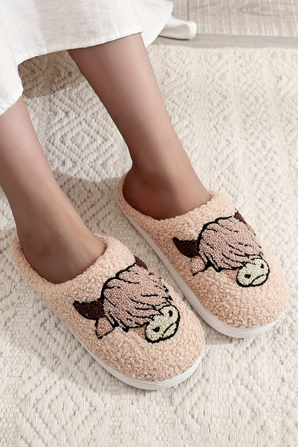 Parchment Cartoon Animal Plush Slippers Slippers JT's Designer Fashion