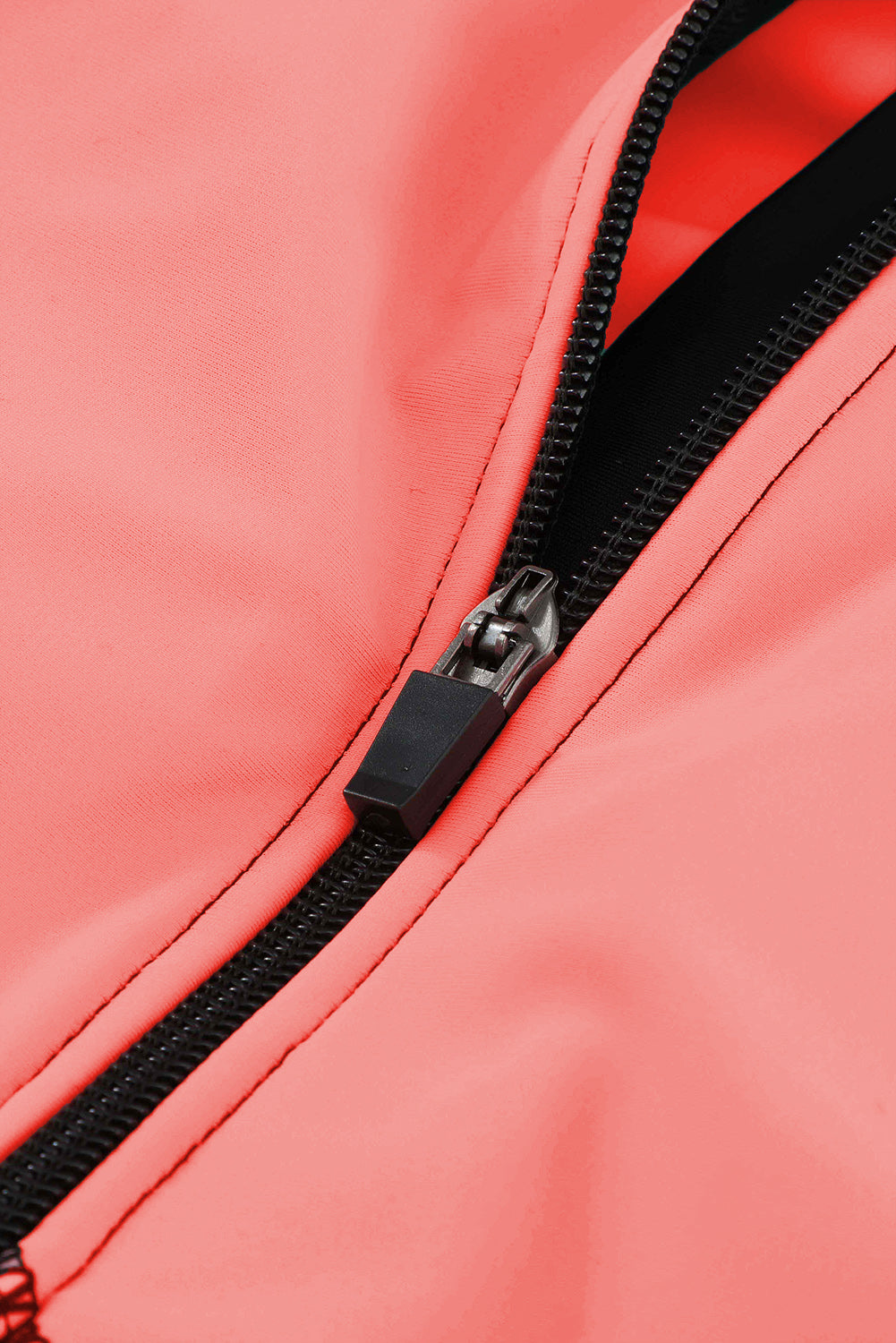 Pink Color Block Zipper Long Sleeve Rash Guard Swimwear Rash Guards JT's Designer Fashion