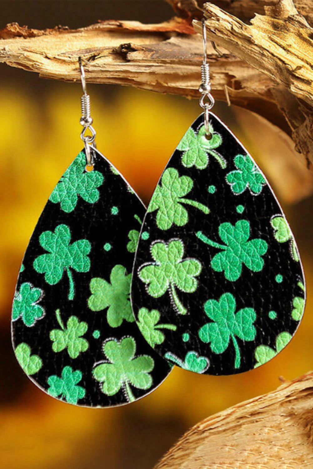 Green St. Patrick's Day Shamrock Earrings Jewelry JT's Designer Fashion