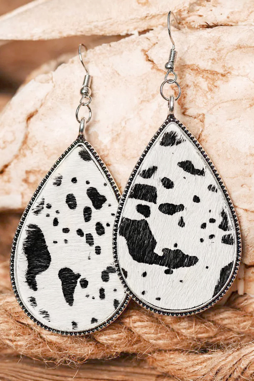 Cow Print Western Water Drop Earrings Jewelry JT's Designer Fashion