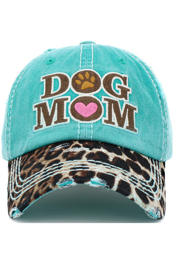 Dog Mom Vintage Baseball Cap Blue ONE SIZE cotton Hats & Caps JT's Designer Fashion