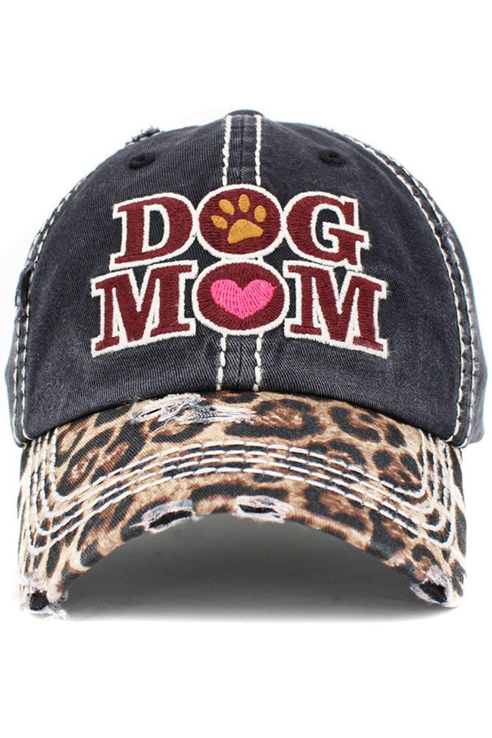 Dog Mom Vintage Baseball Cap Black ONE SIZE cotton Hats & Caps JT's Designer Fashion
