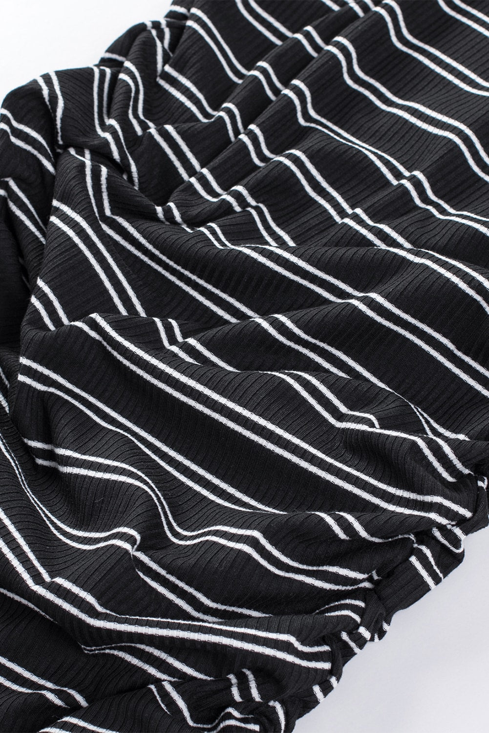 Black Striped Print Crew Neck Tank Mini Dress Mini Dresses JT's Designer Fashion